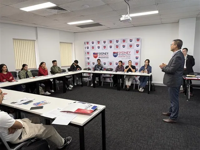 Students and staff at a SMIC orientation session — photo 1